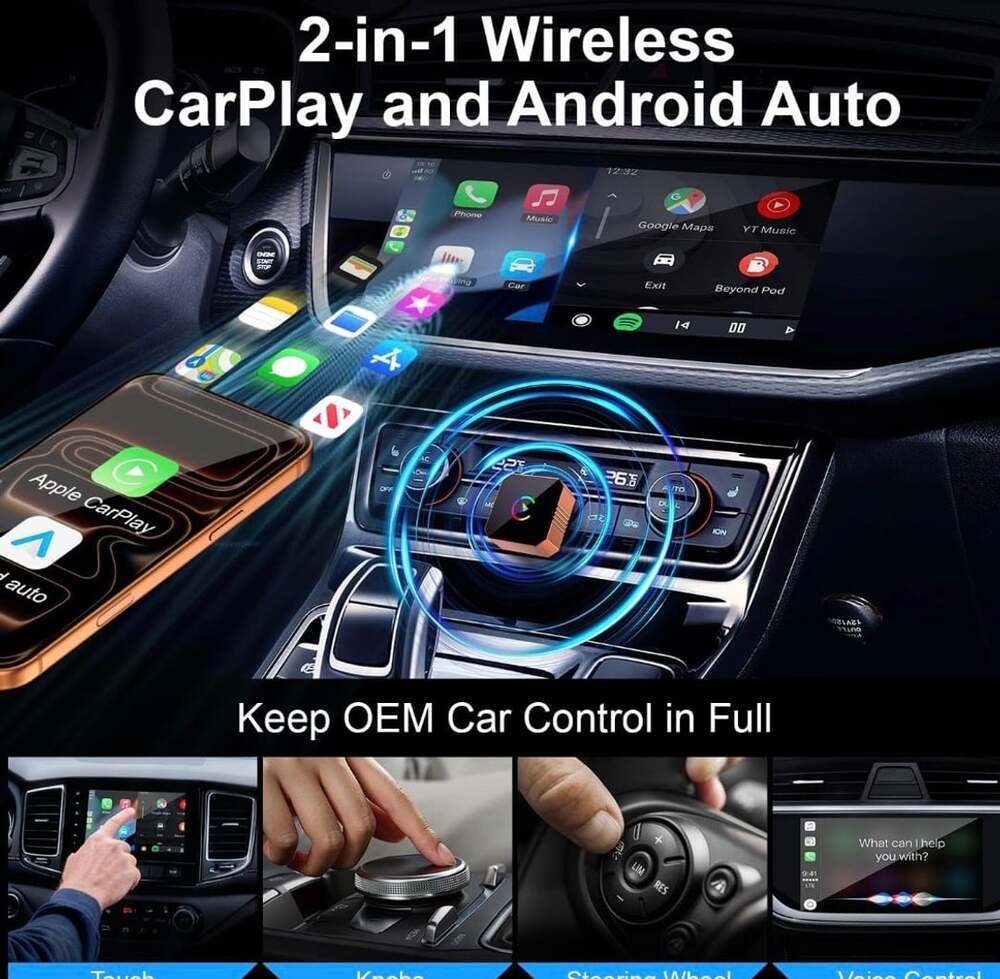 2-In-1 Wireless CarPlay And Android Auto Adapter - Picture 2 of 3